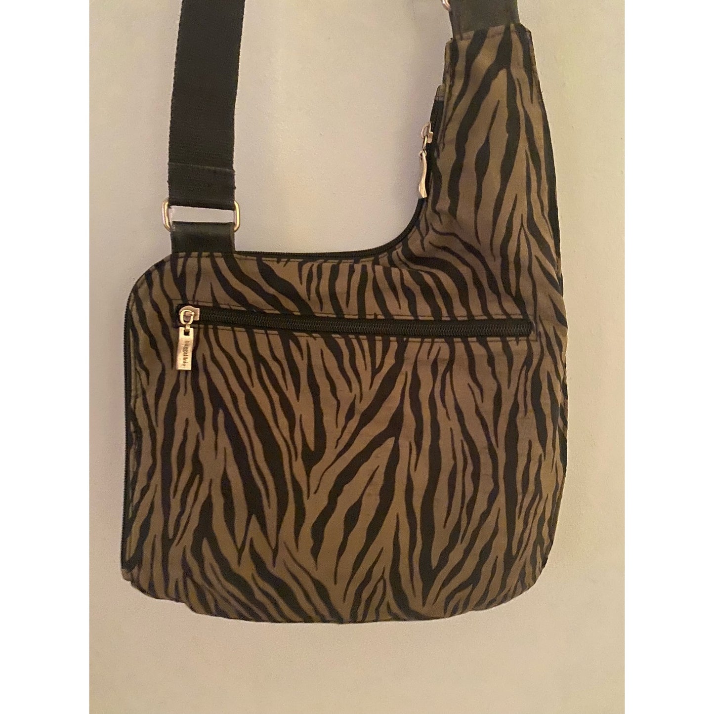 Baggallini Zebra Print Crossbody Nylon Handbag