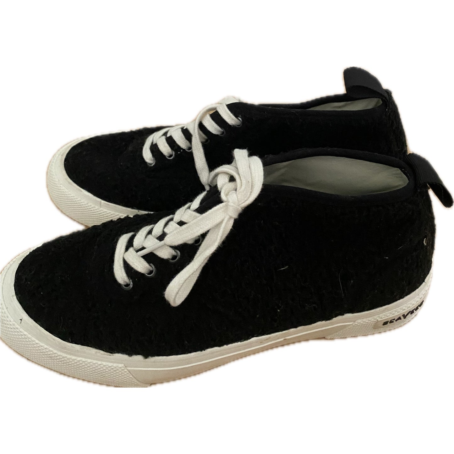 SeaVees Faux Black Shearling Sneakers Size 8