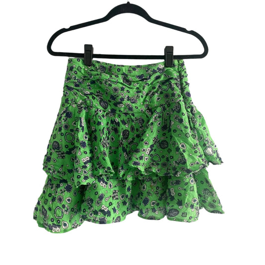 & Other Stories Green Tiered Mini Skirt Size 4