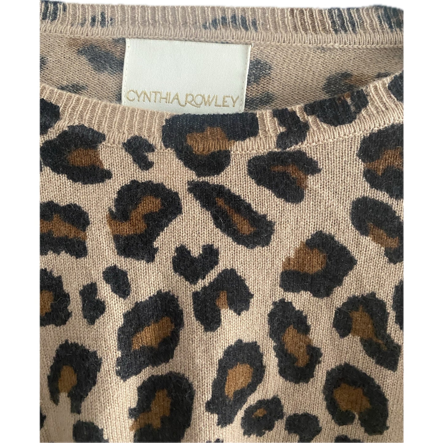 Cynthia Rowley Cashmere Animal Print Sweater Size S