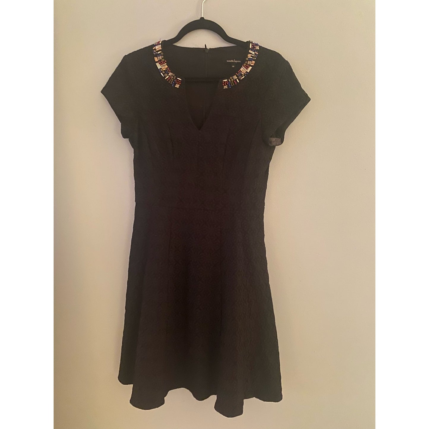 Nanette Lepore Black Beaded Dress Size 8P