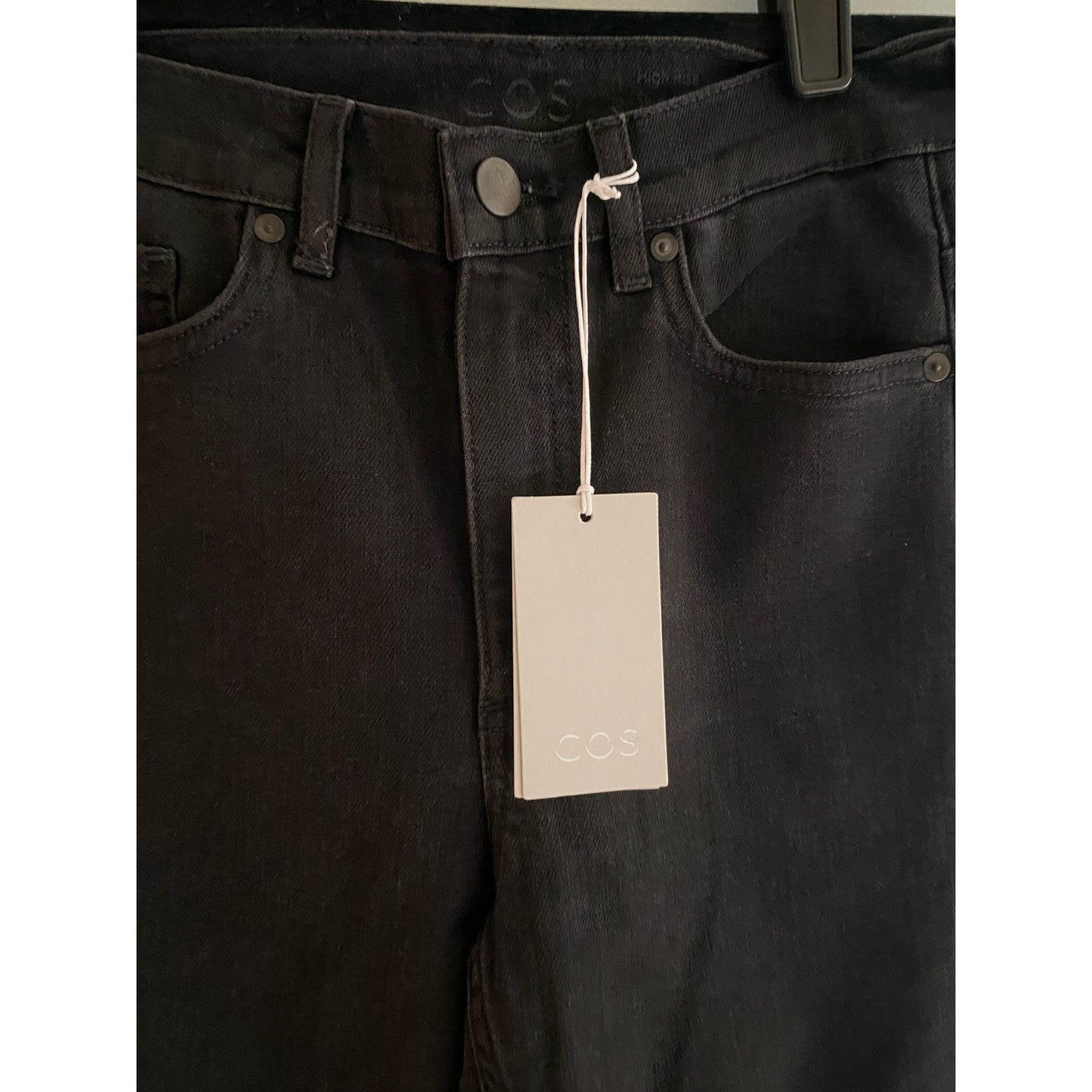 NWT Cos High Rise Skinny Cropped Black Jeans Size 26