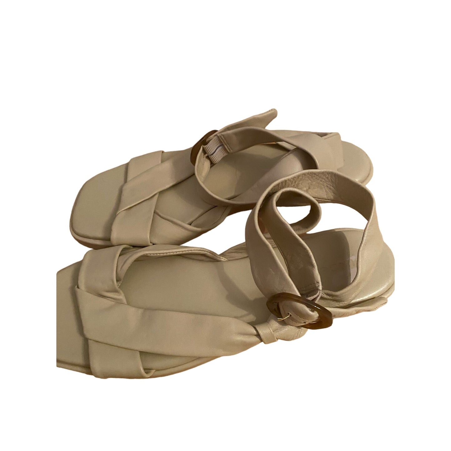 Vince Cream Reza Leather Sandals Size 10