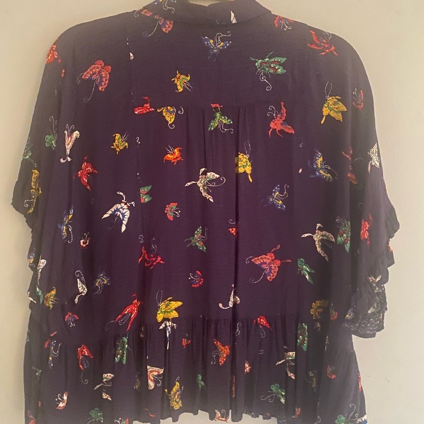 Maeve by Anthropologie Mallory Ruffle Butterfly Shirt Size M