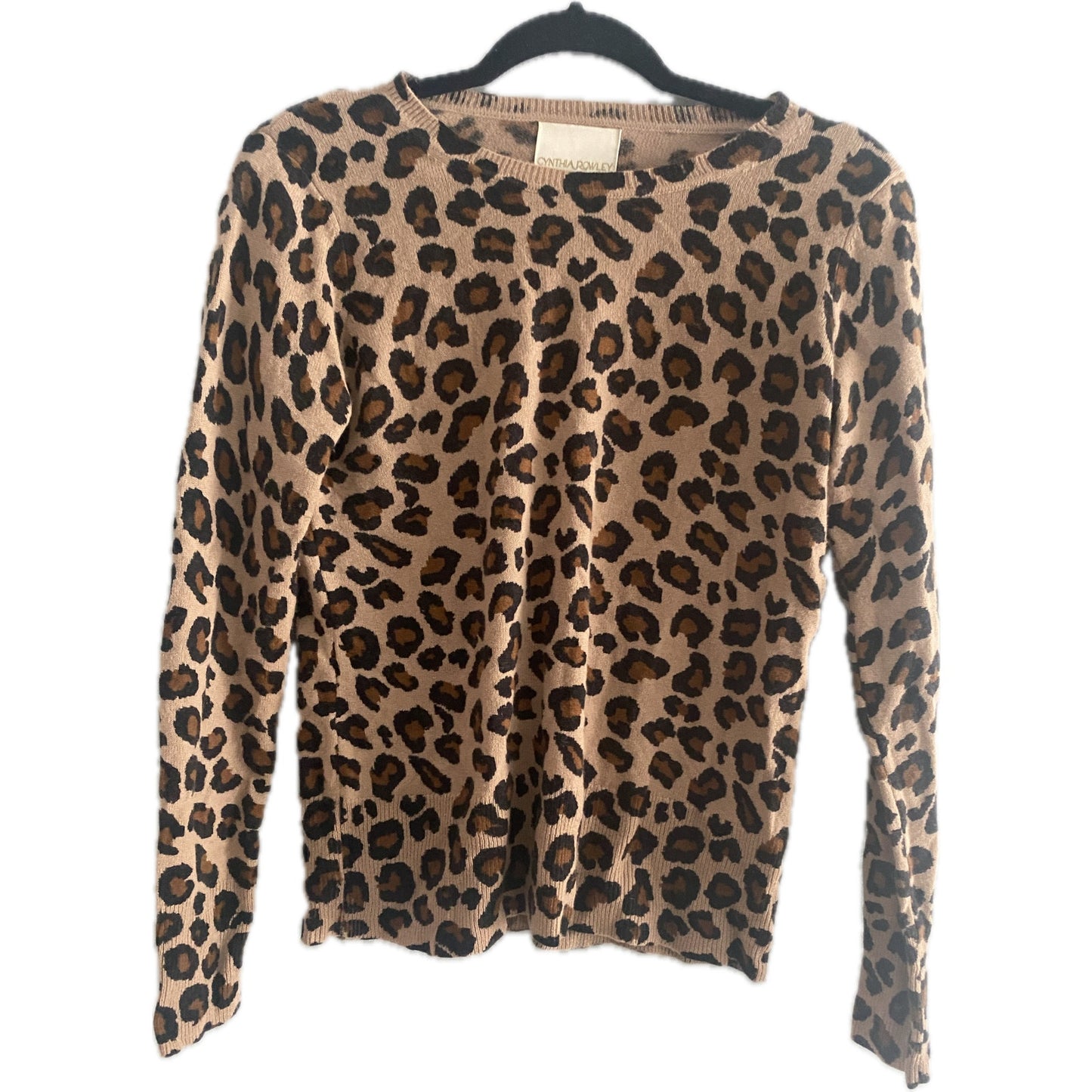 Cynthia Rowley Cashmere Animal Print Sweater Size S