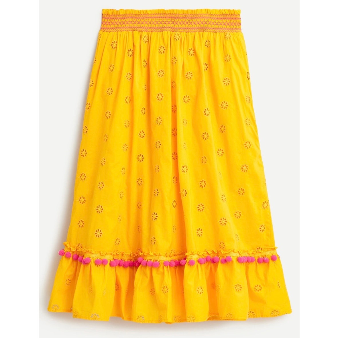 J Crew eyelet midi skirt in rich saffron Size S