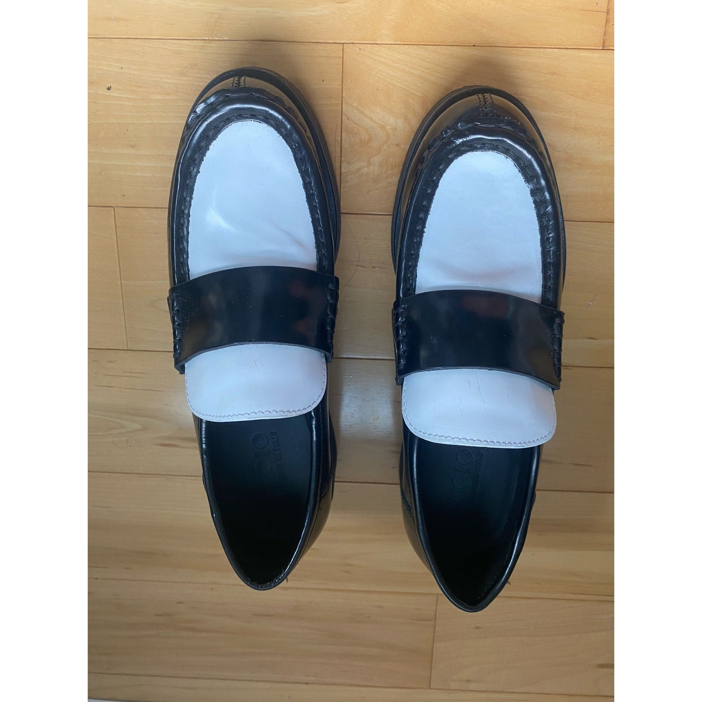 Koio Bari Black and White Loafers Size 36