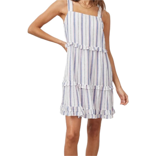 NWT Rails Sandy Dress Tahiti Stripe Tiered Ruffles Size S