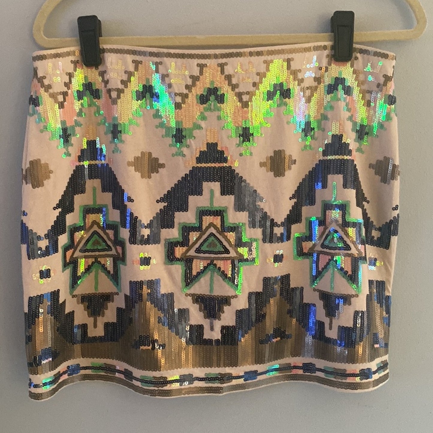 Express Tribal Sequined mini Skirt Size M