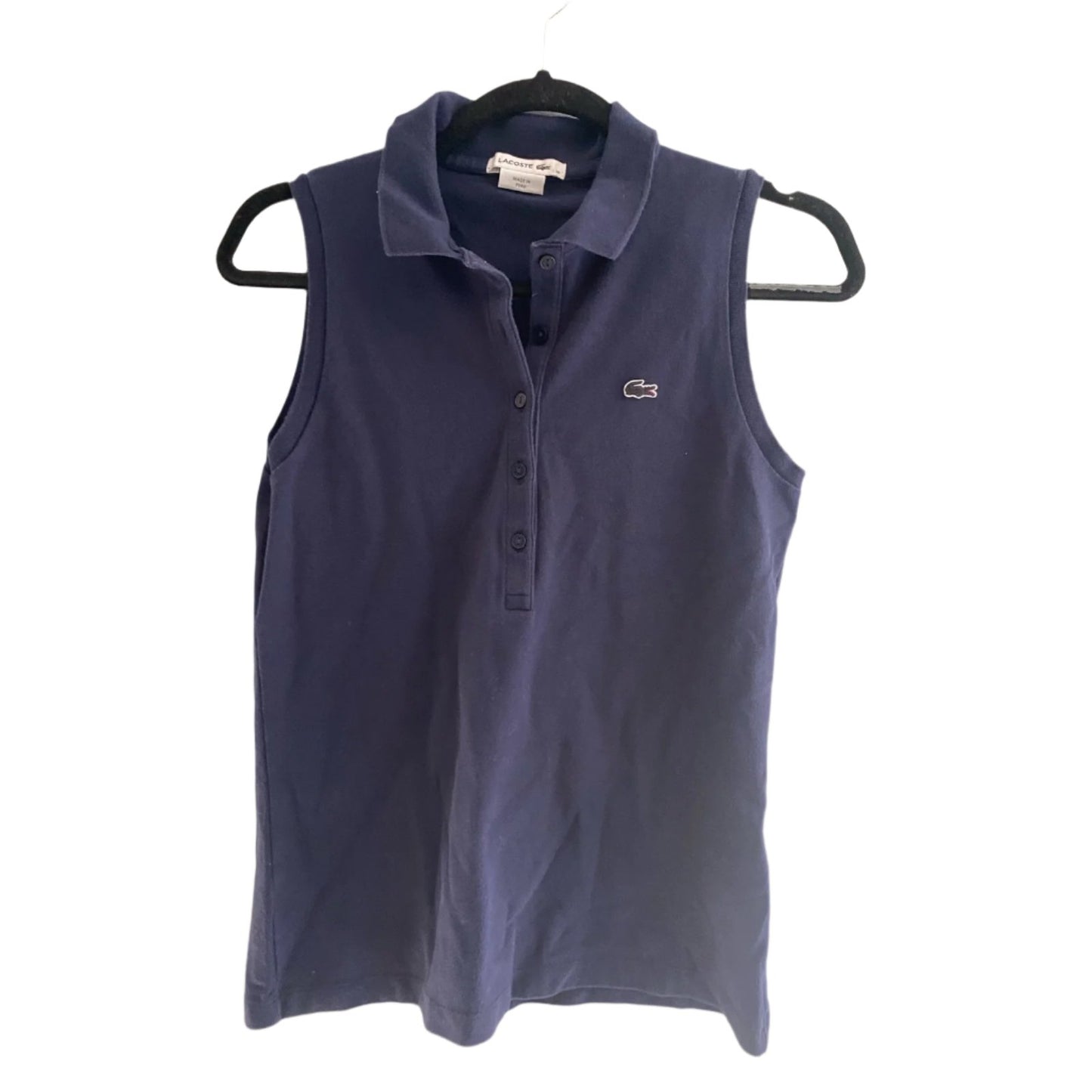 Women’s Navy Lacoste Sleeveless Shirt Size 38