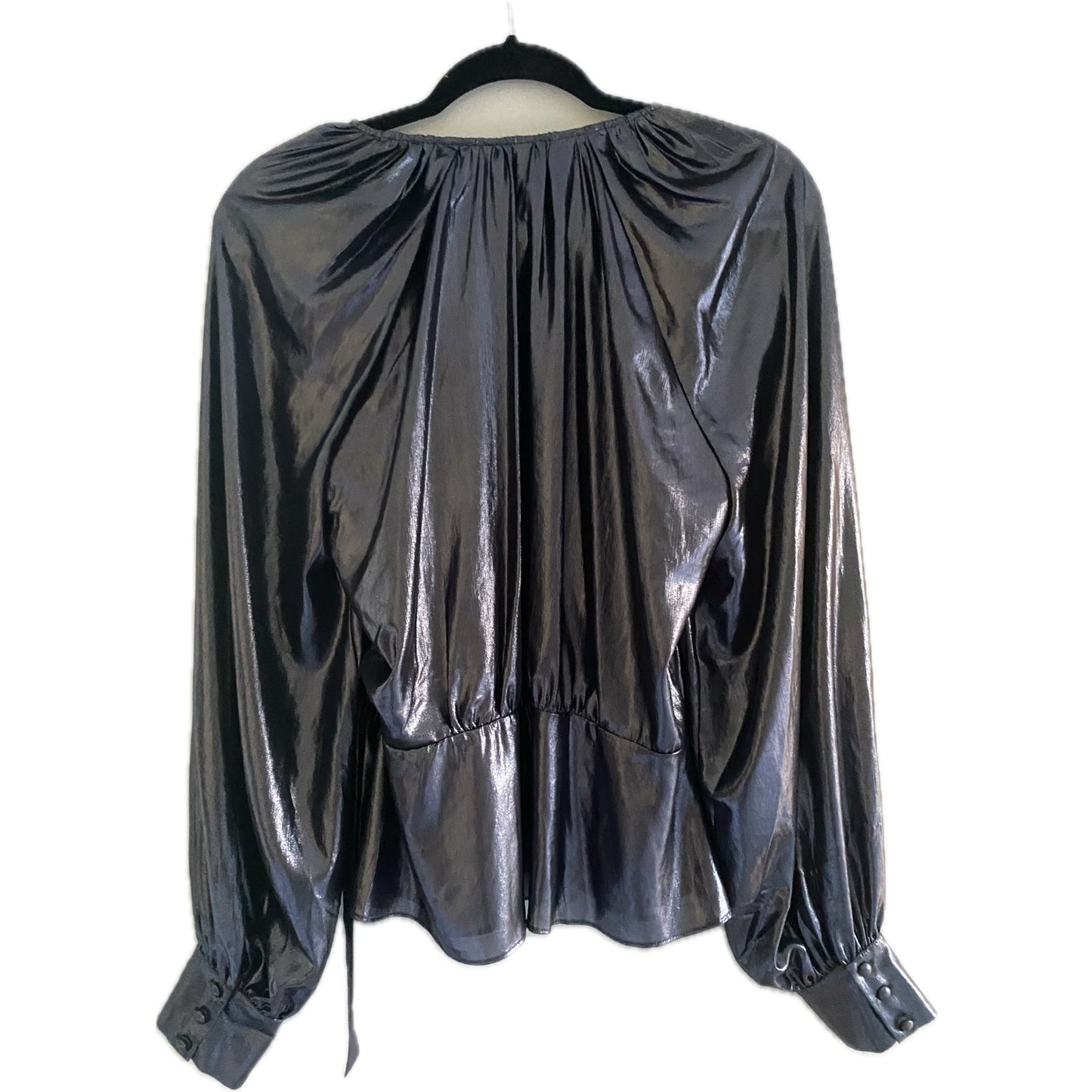 Parker NWOT Sheridan Metallic Wrap Blouse in Night Sky Size M