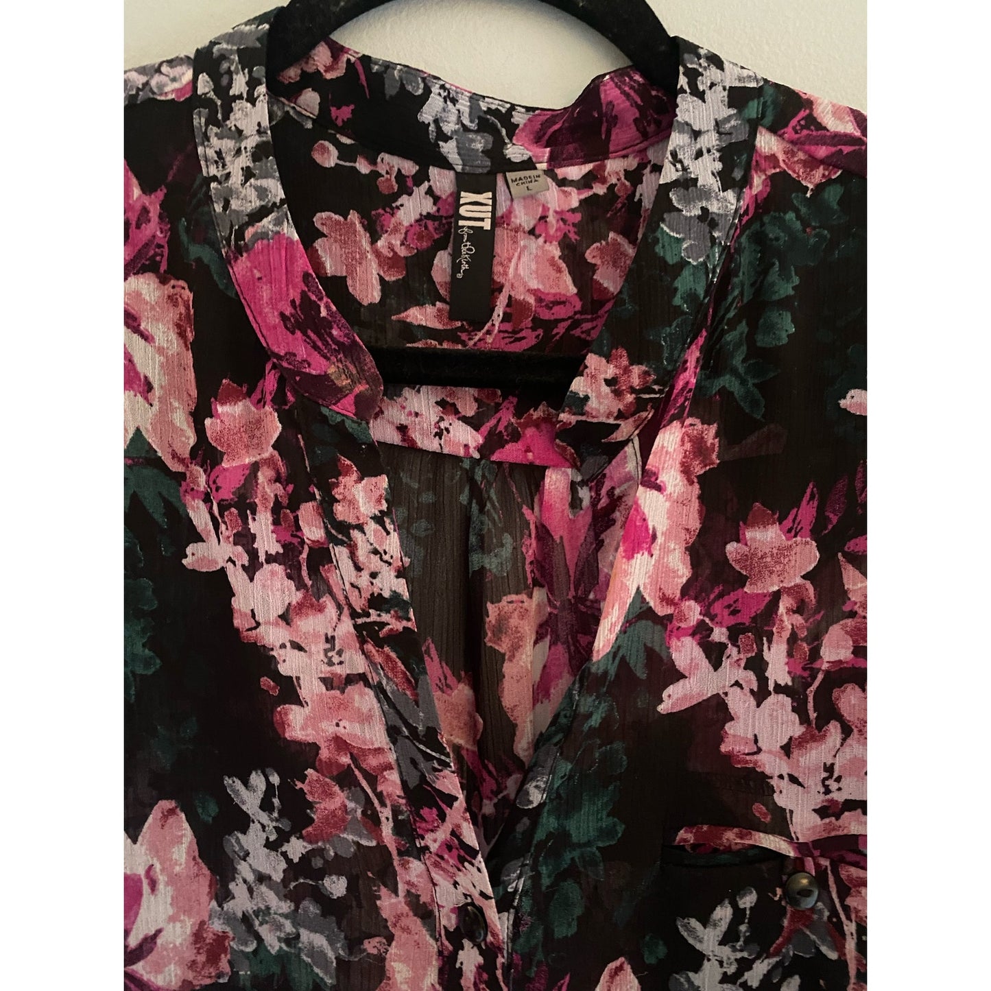 Kut From the Cloth Jasmine Floral Print Blouse Size L