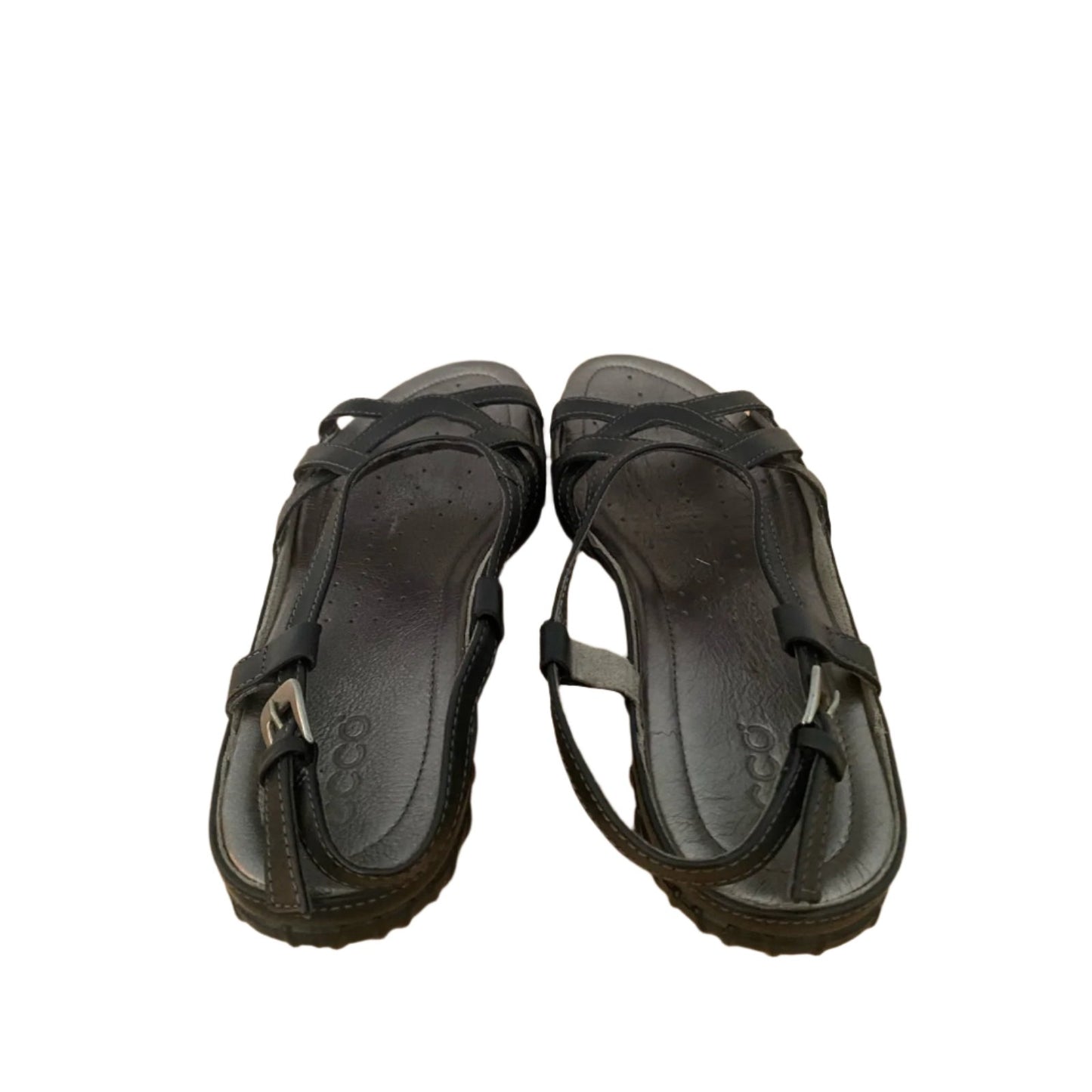 Ecco Black Leather Sandals Size 39