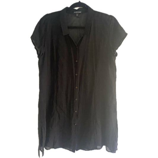 Eileen Fisher Black Sheer Silk Top Size L