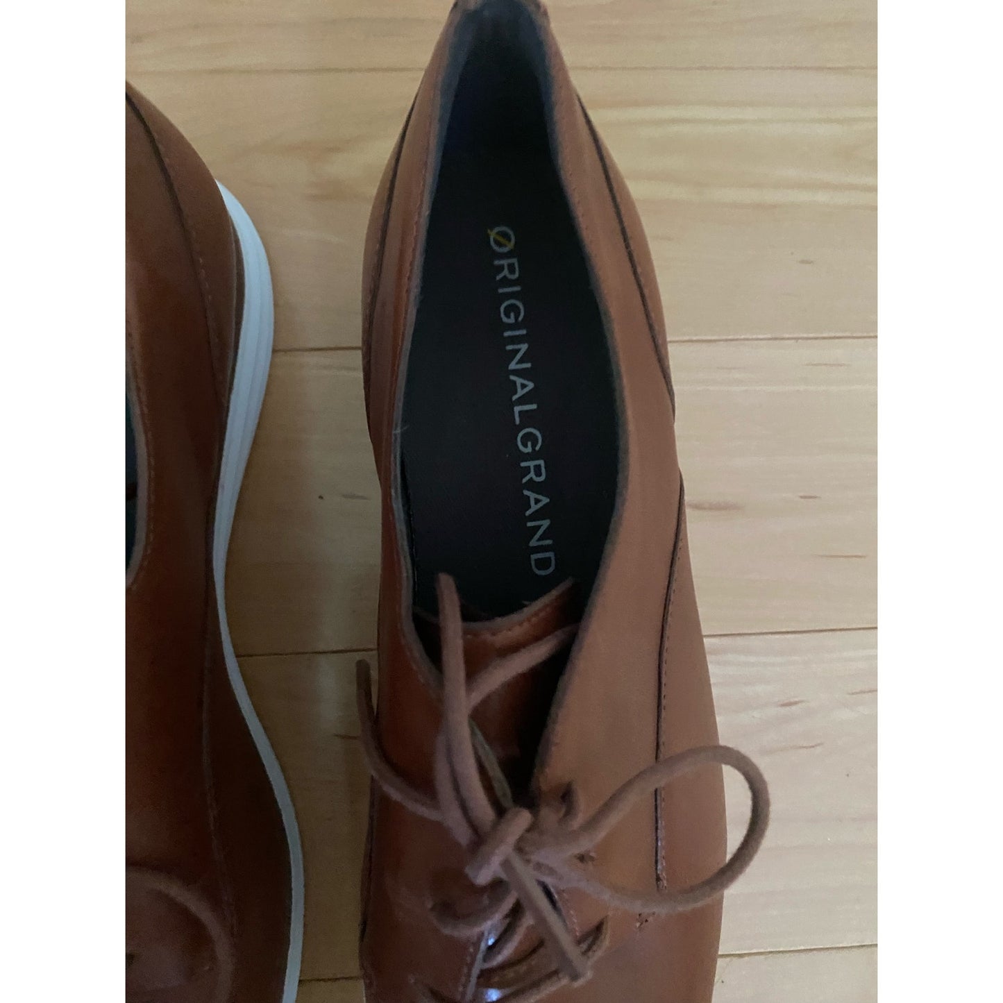 Cole Haan Women's Grand Plain Oxford Brown Shoes Woodbury Leather Size 8