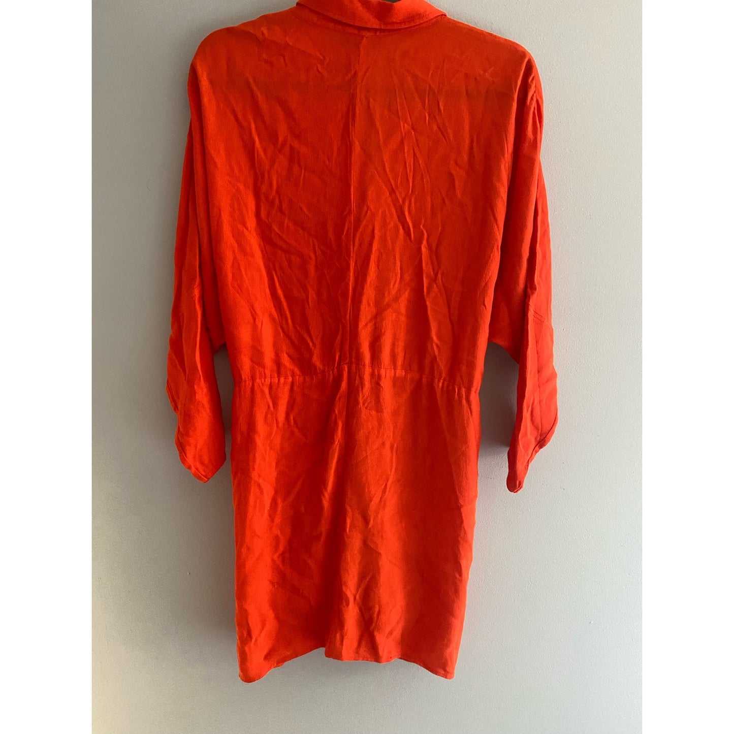 Topshop Orange Drawstring Shirt Dress Size 6