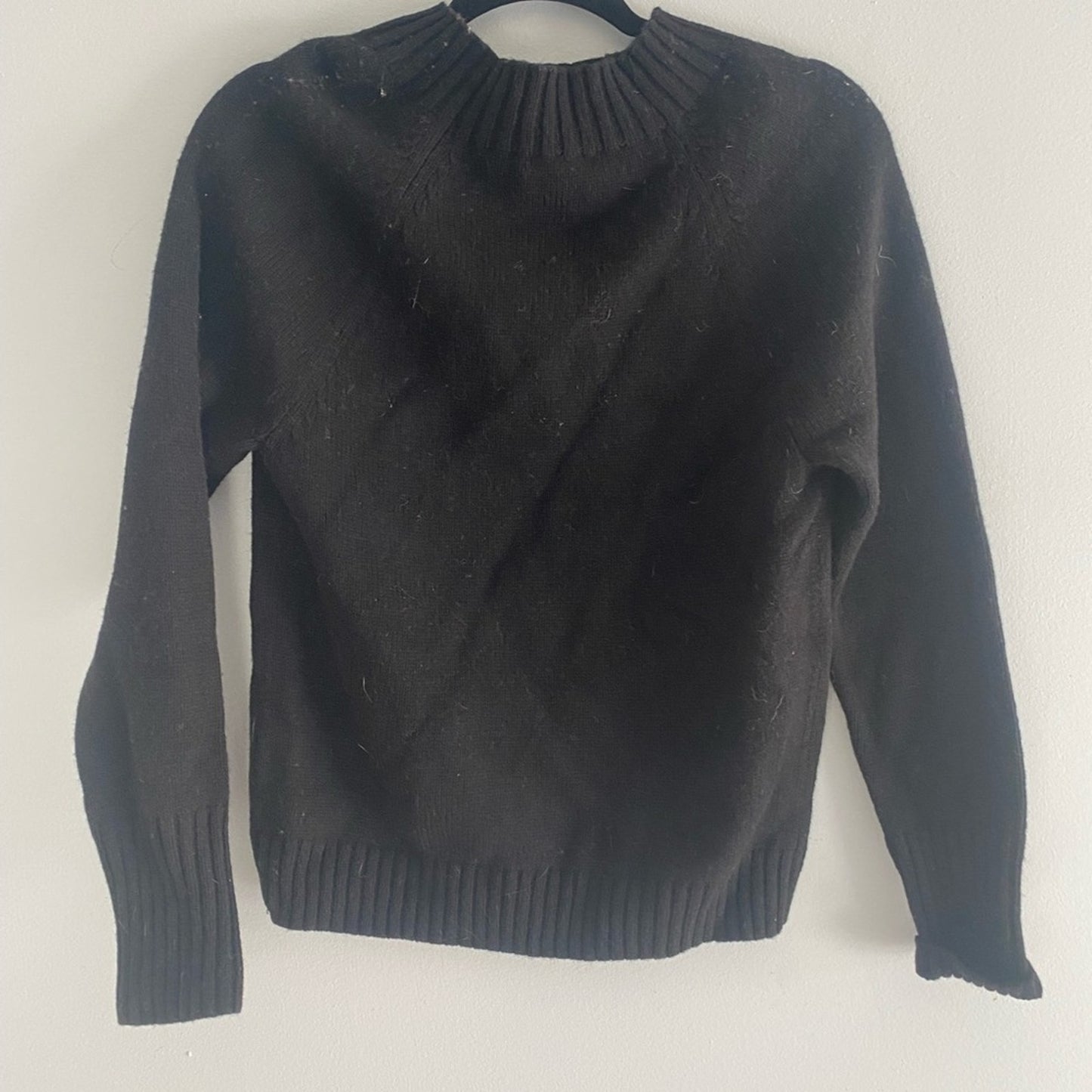 J. Crew Rhinestone Black Sweater Size S