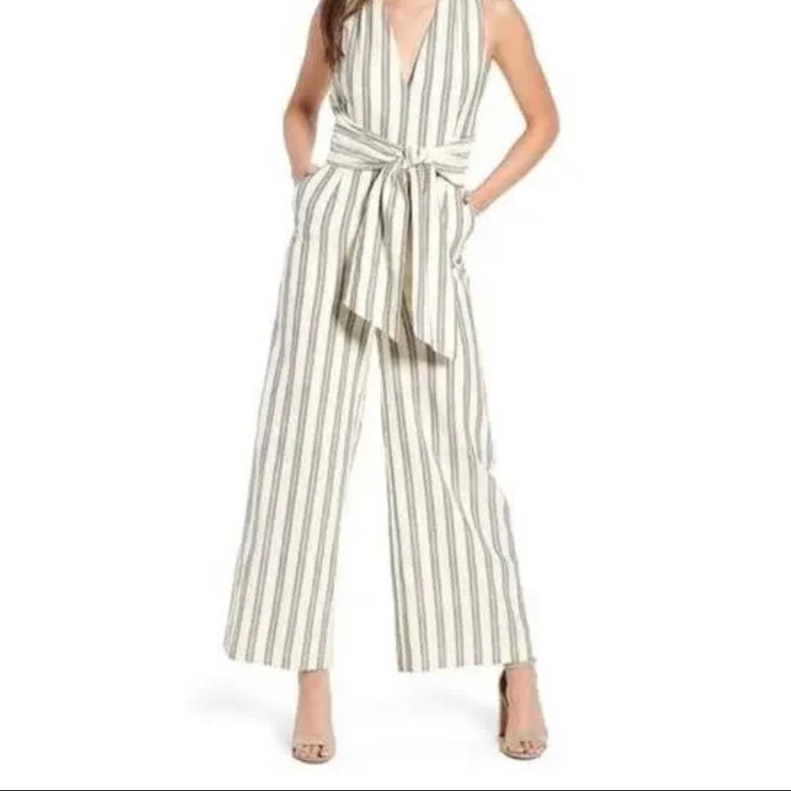 Rebecca Minkoff Striped Marley Wide Leg Jumpsuit Size 6