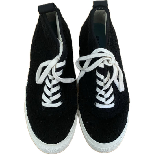 SeaVees Faux Black Shearling Sneakers Size 8