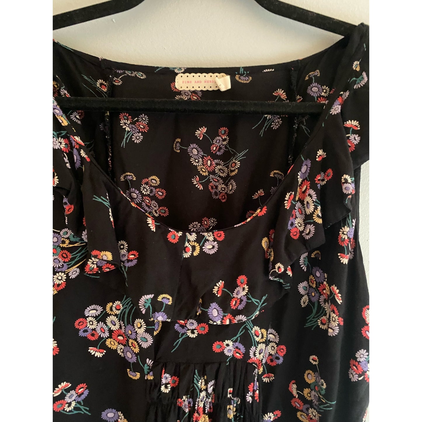 Pins and Needles Urban Outfitters Black Floral Dress Size S