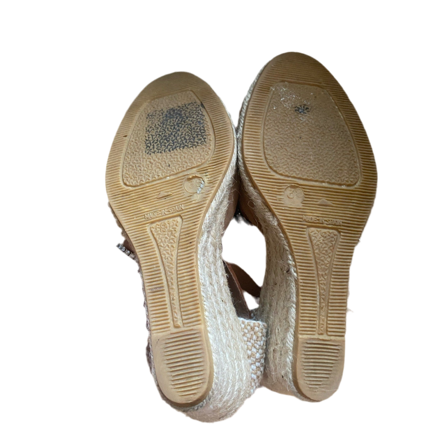 Kanna Espadrille Suede Wedge Sandals Taupe Wedge Size 7.5