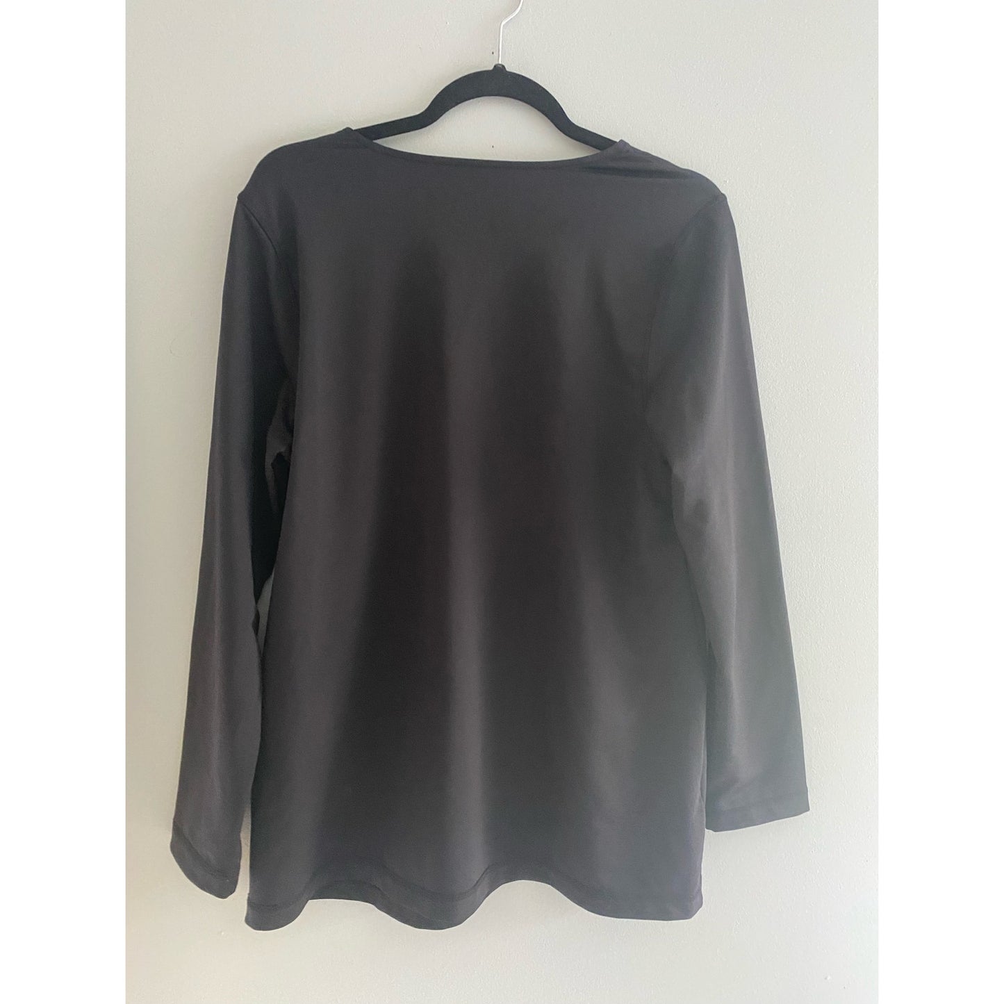 J. Jill Black Crew Neck Long Sleeved Tee Size L