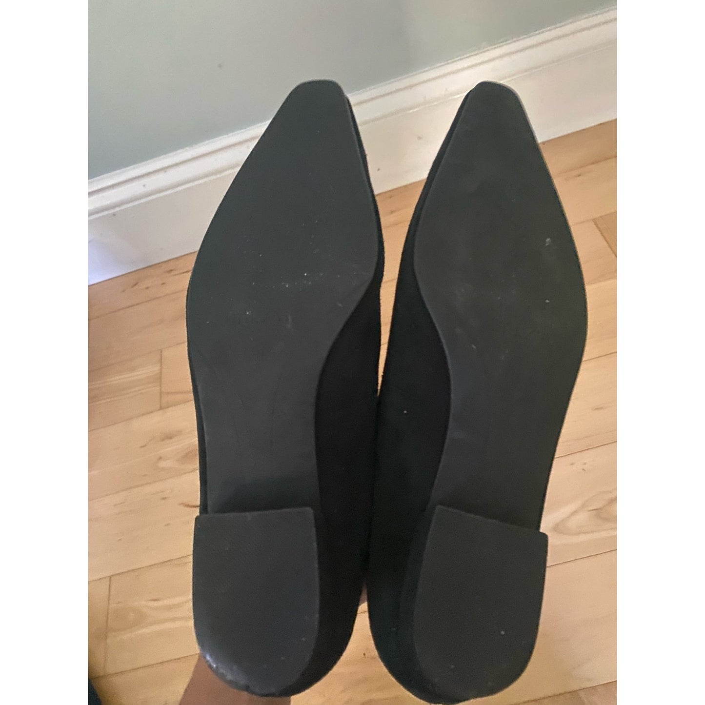 Vintage Unisa Black Suede Bejeweled Flats Size 8.5