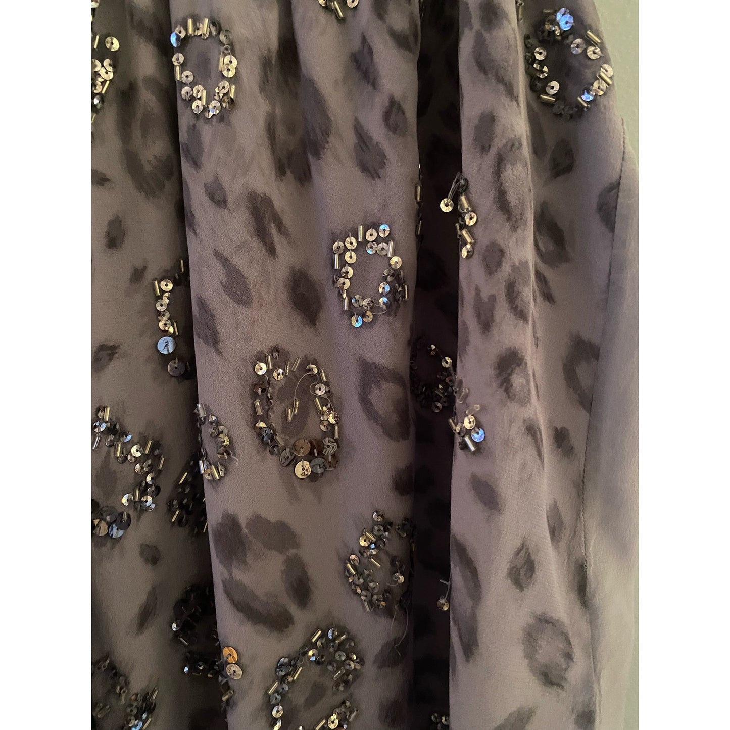 Rebecca Taylor Gray Sequined Silk Tank Size 0