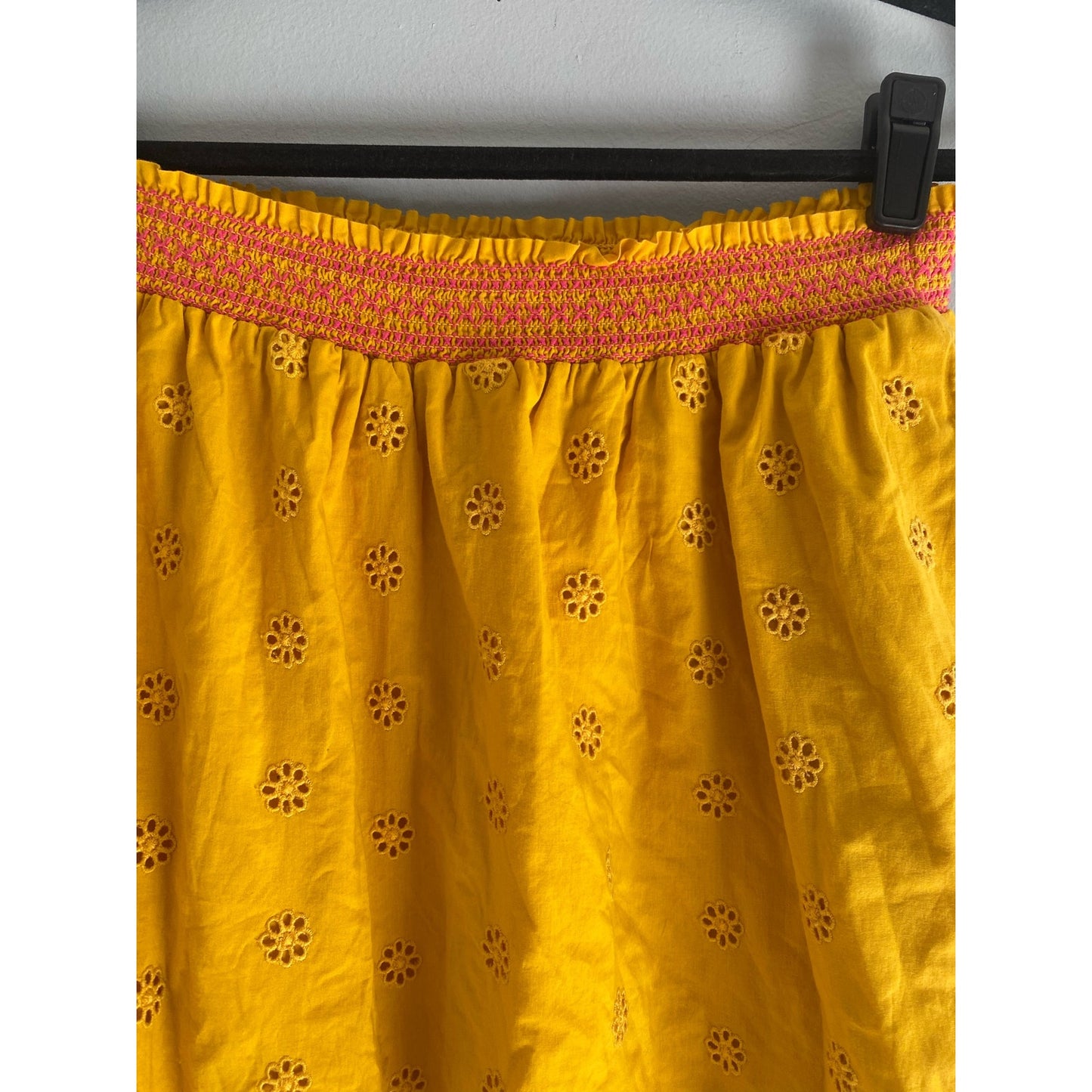 J Crew eyelet midi skirt in rich saffron Size S