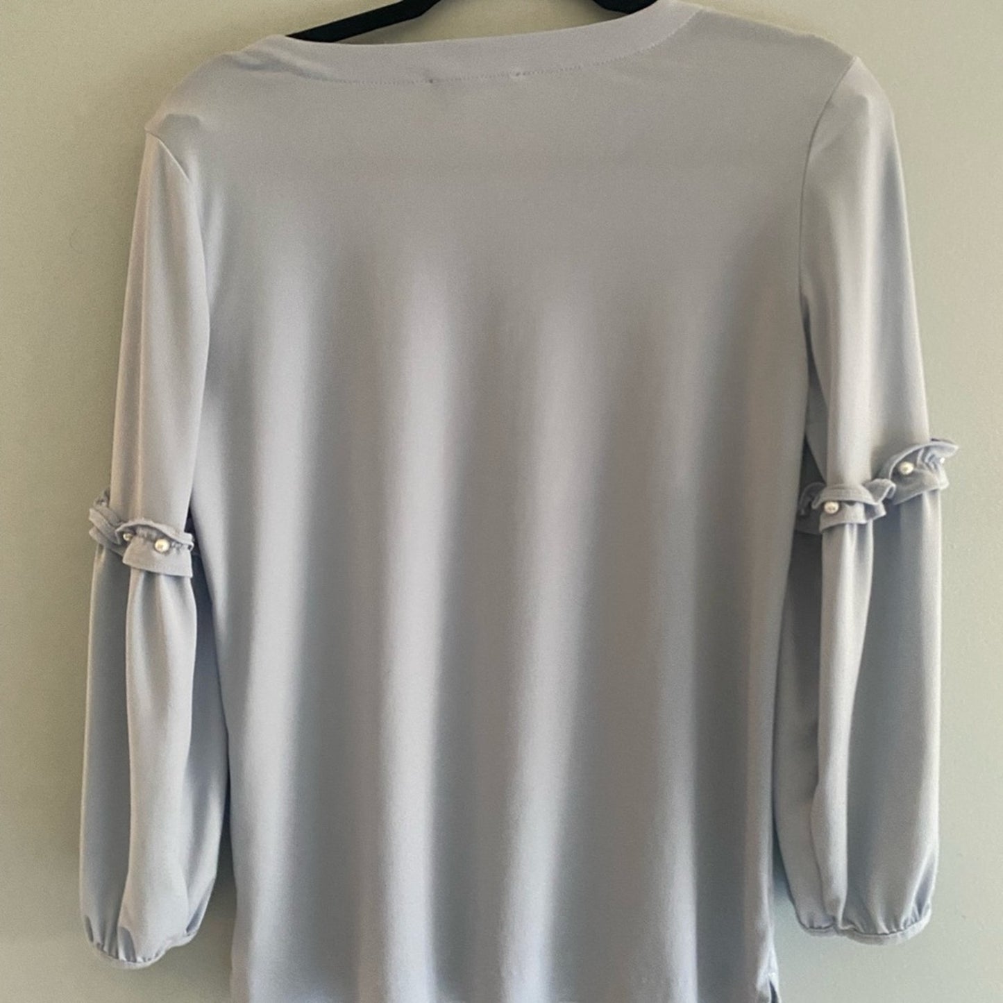 NWOT Karl Lagerfeld Light Blue Top with Pearls Size XS