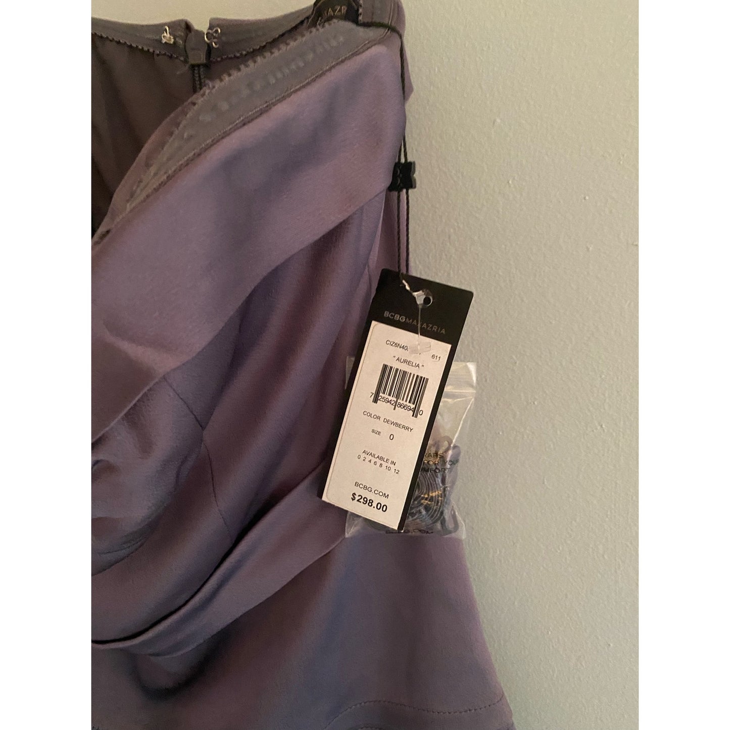 NWT BCBGMAXAZRIA Aurelia Tiered Dress In Dewberry Size 0