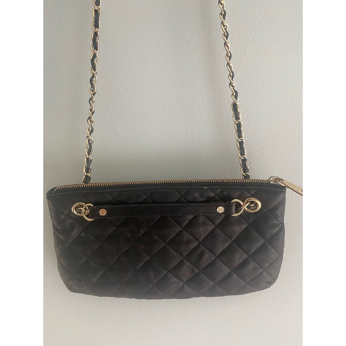 DKNY Lambskin Leather Black Quilted Handbag