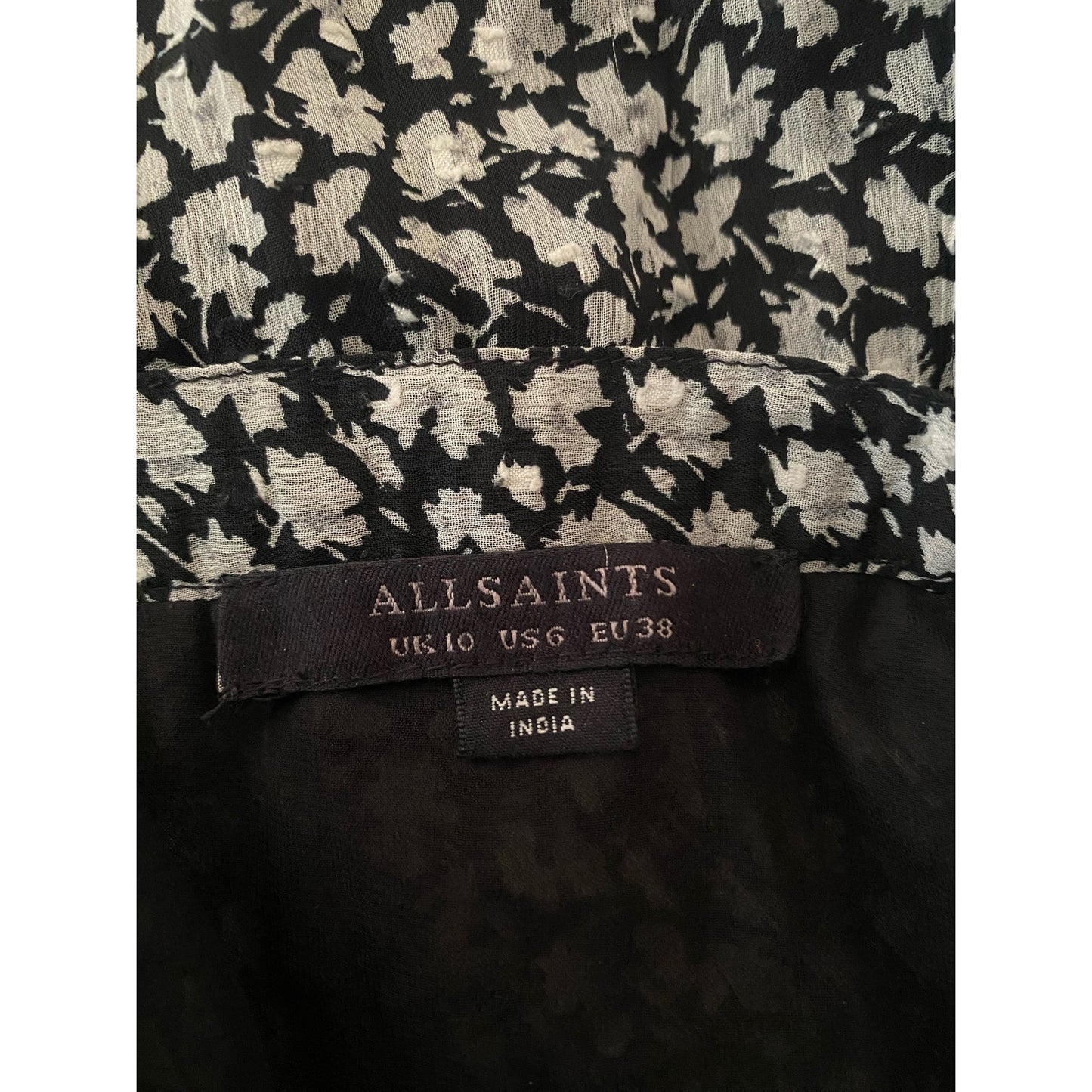 ALLSAINTS Black Lea Scatter Pleated Floral Skirt Size
US 6