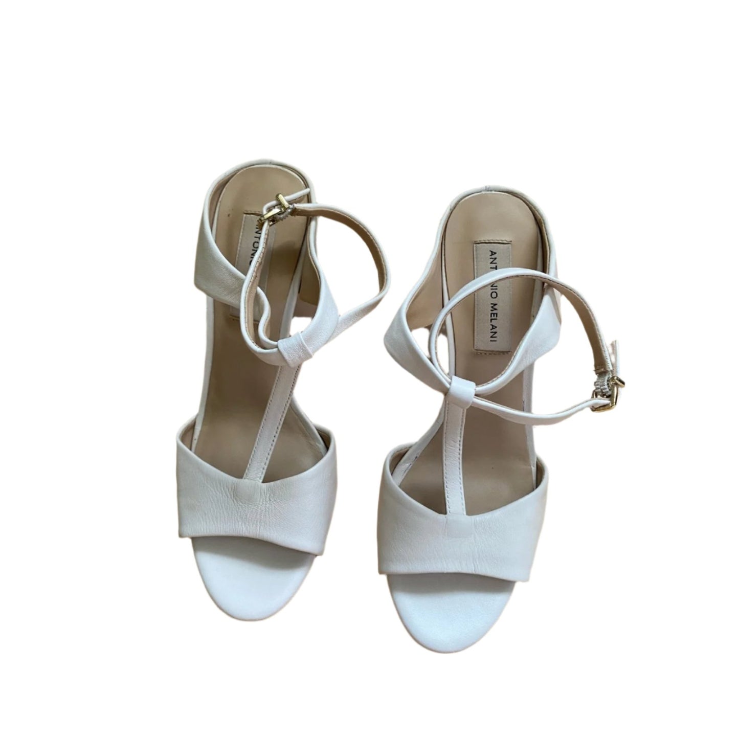 Antonio Melani Ivory Leather Sandals Size 7.5