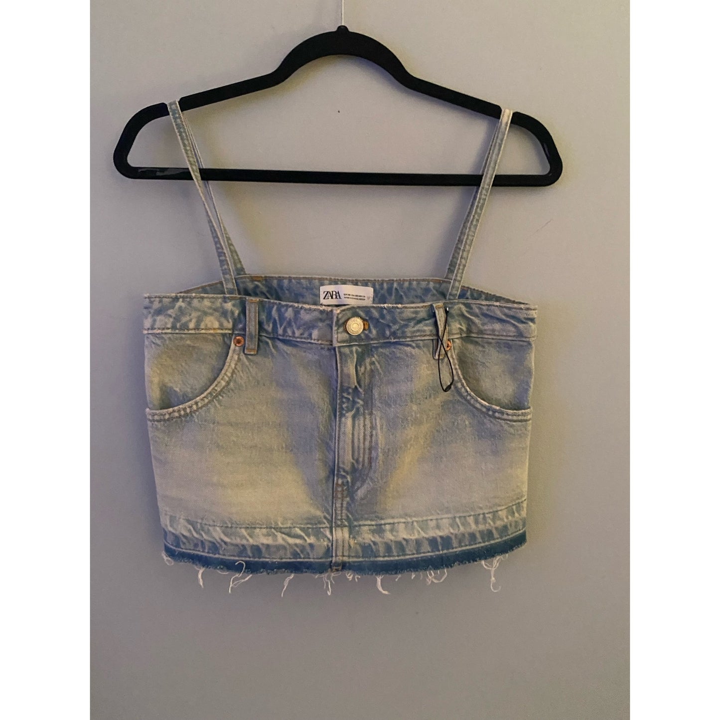 NWOT Zara Denim Cropped Top Size XS