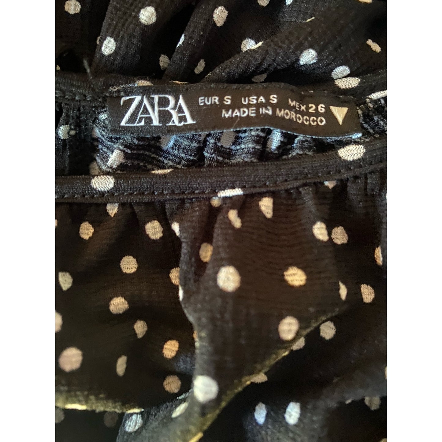 Zara Black Polka Dot Dress Size S