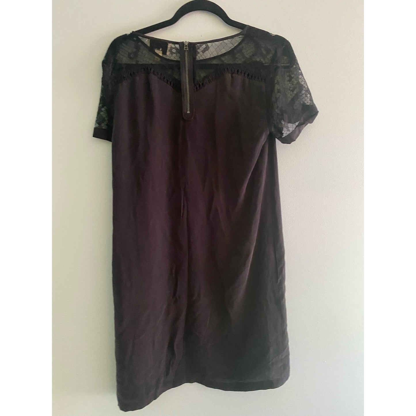 The Korner Black Silk Lace Dress Size M