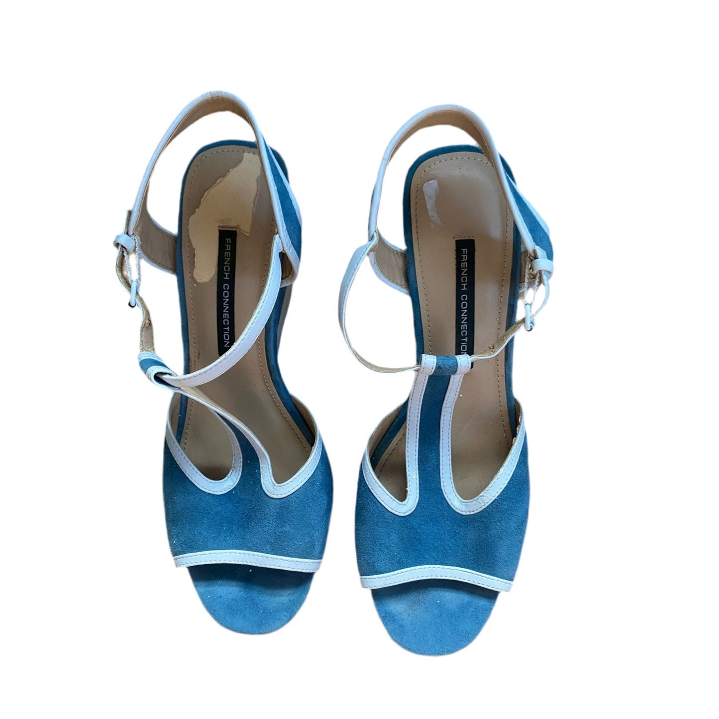 French Connection Blue Wedge Sandals Size 41