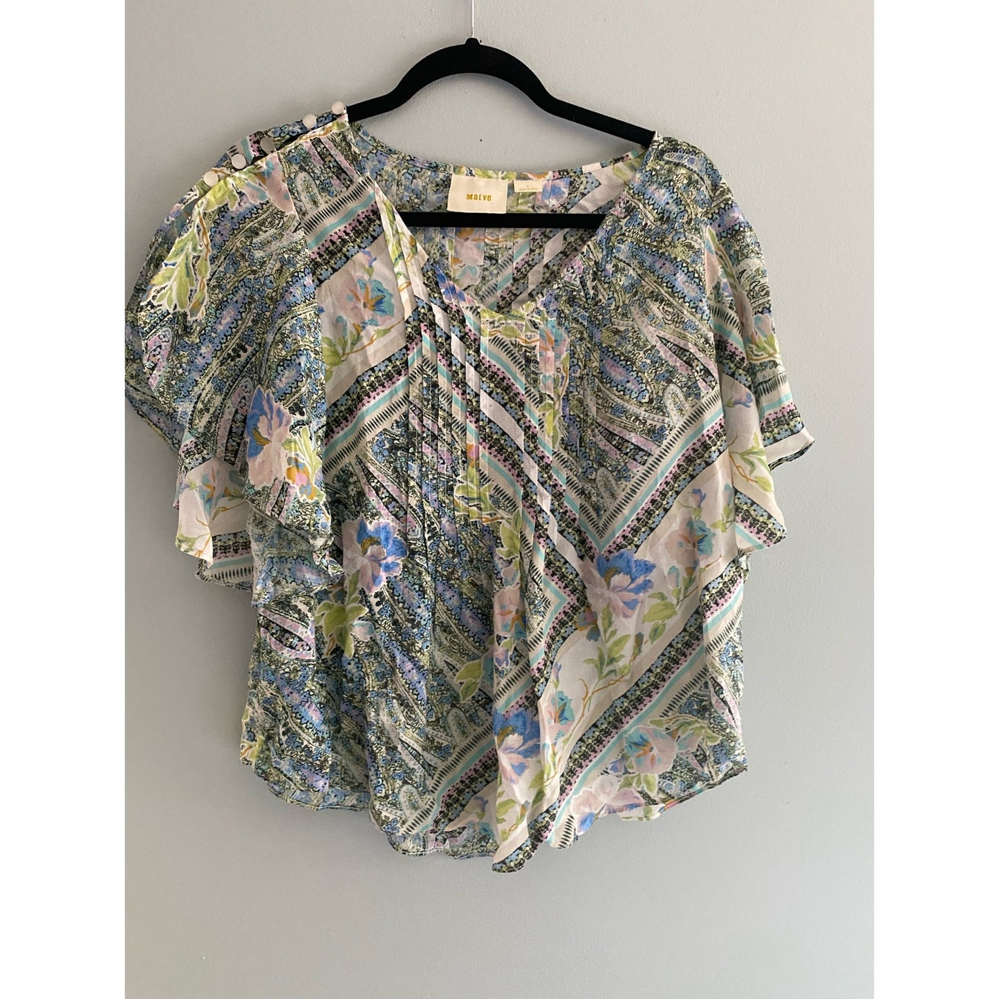 Maeve Maya flutter sleeve blouse Size 0