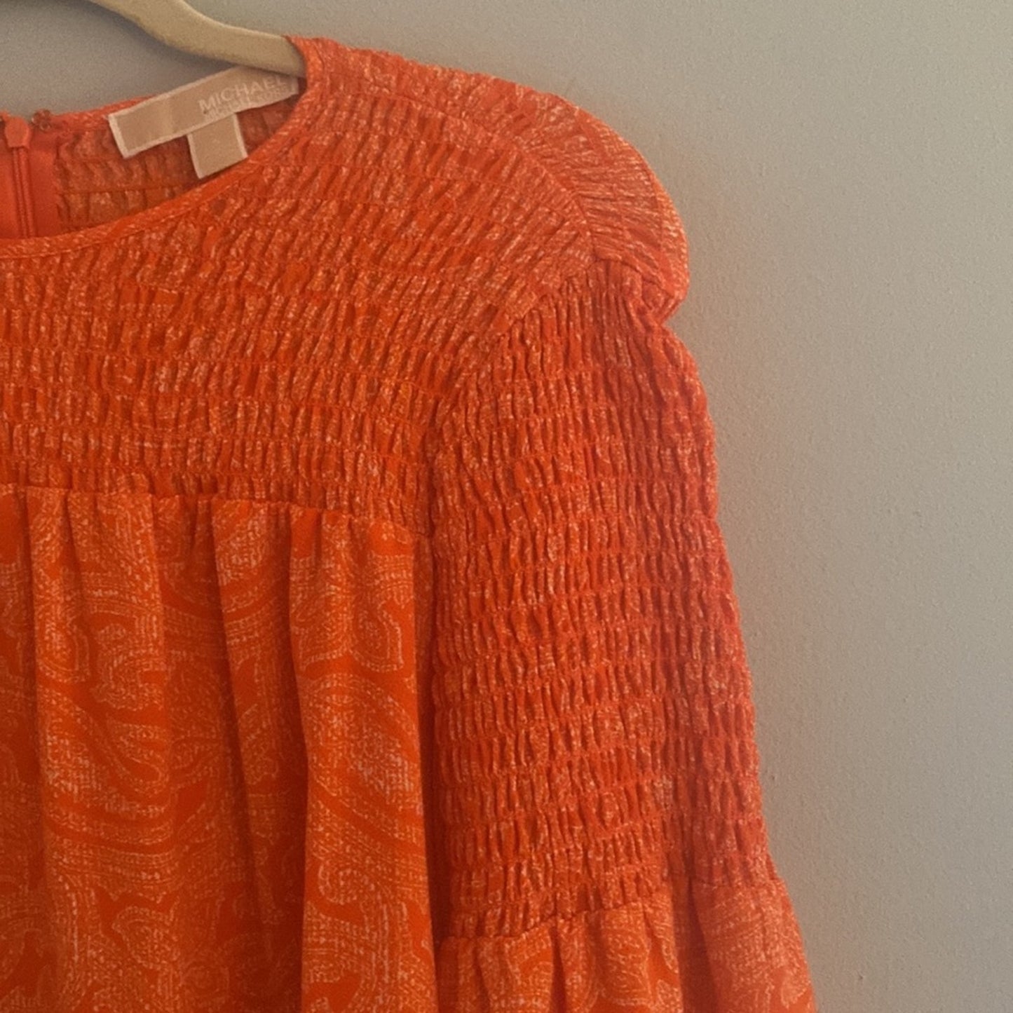 Michael Kors Orange Poppy Blouse Size S