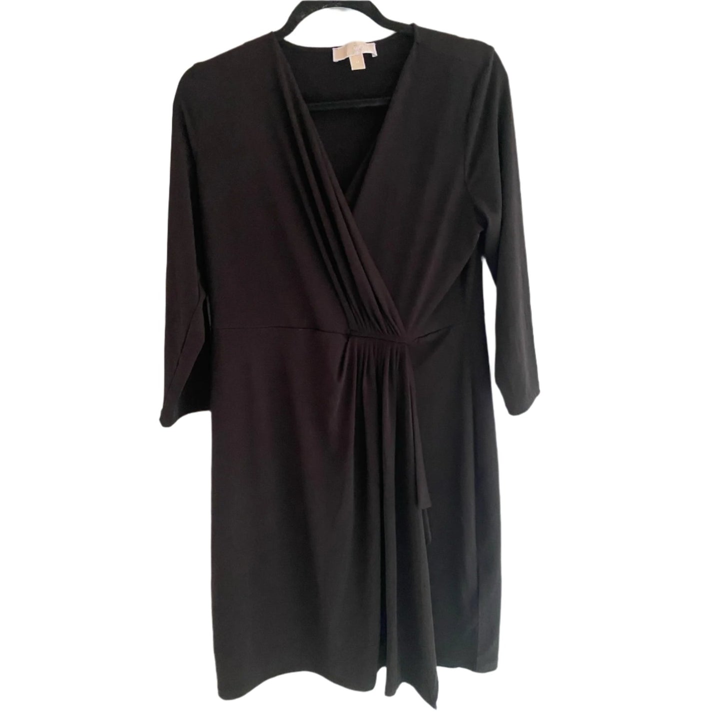 Michael Kors Faux Wrap Black Dress Size M