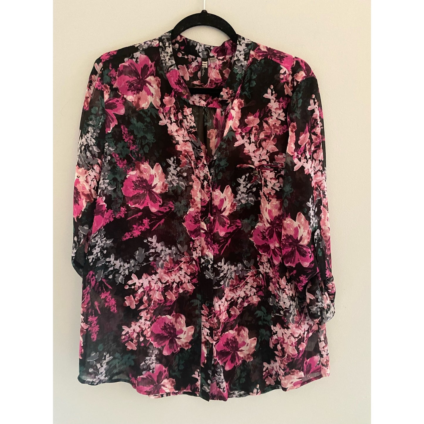 Kut From the Cloth Jasmine Floral Print Blouse Size L