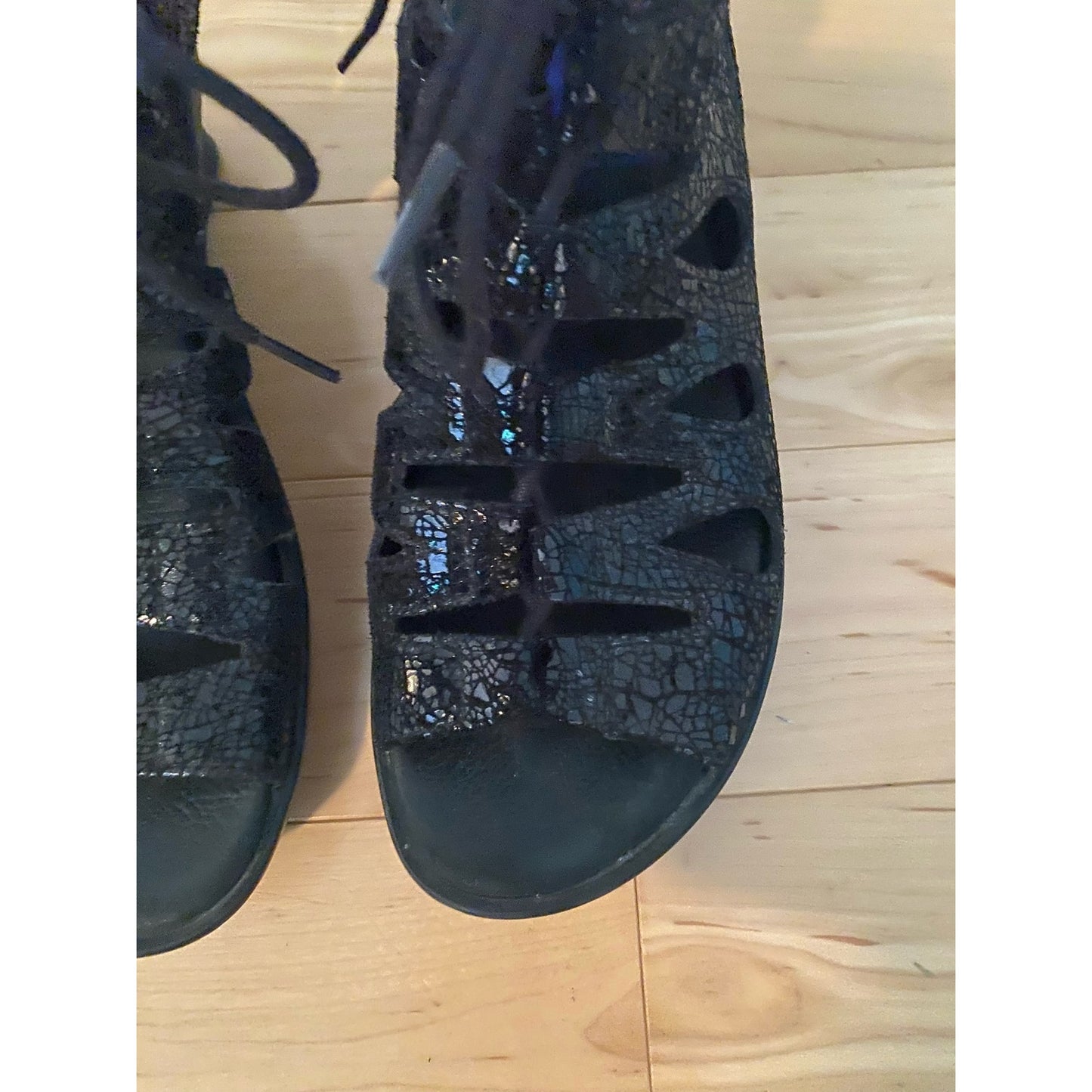 Wolky Black Gladiator Sandals Size 36