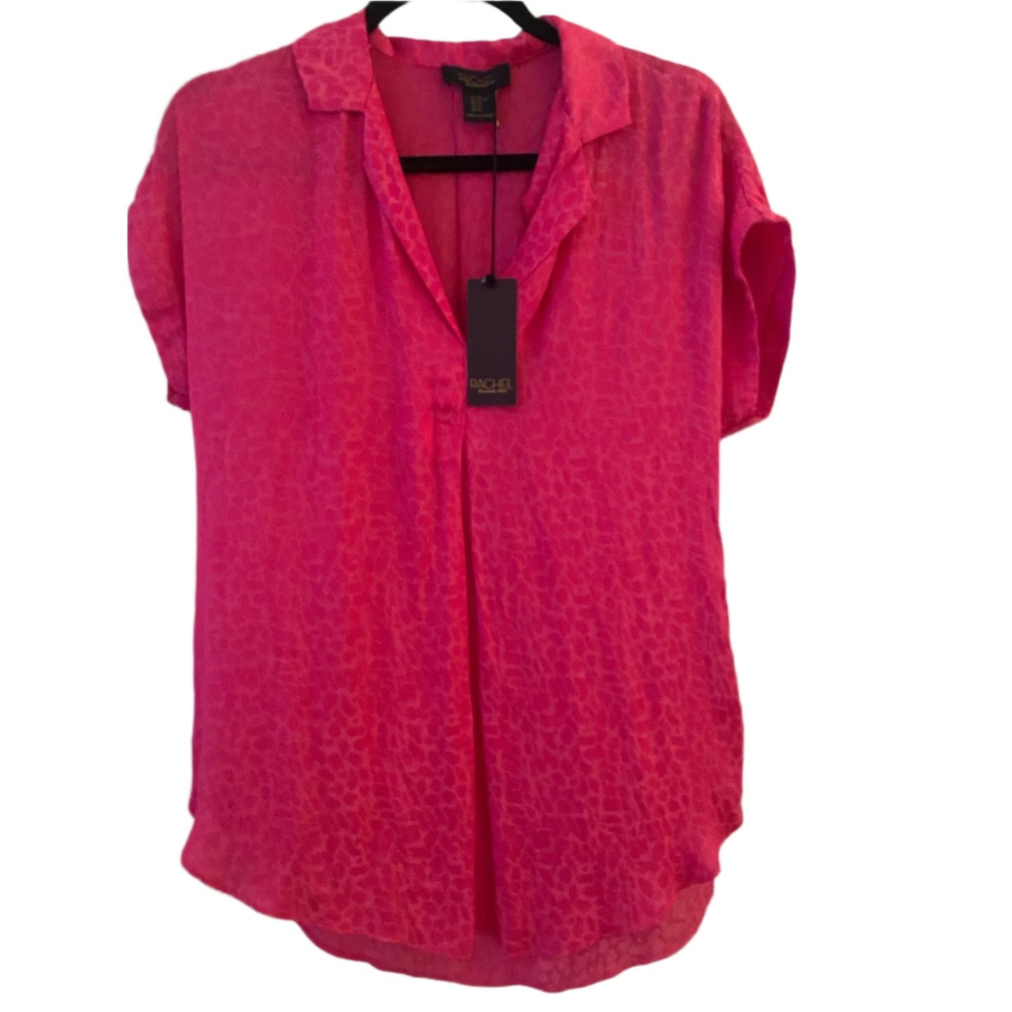 NWT Rachel Roy Silky Pink Animal Print Top Size XS