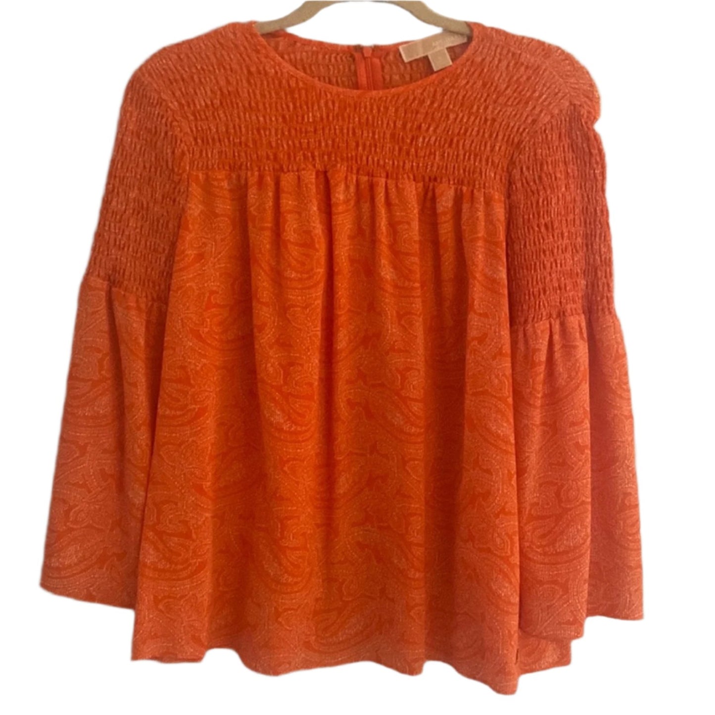 Michael Kors Orange Poppy Blouse Size S