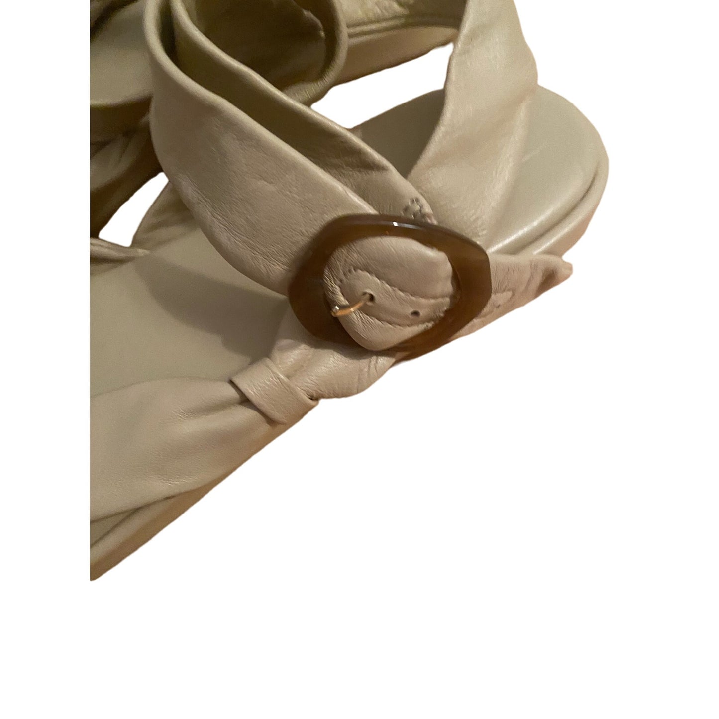 Vince Cream Reza Leather Sandals Size 10