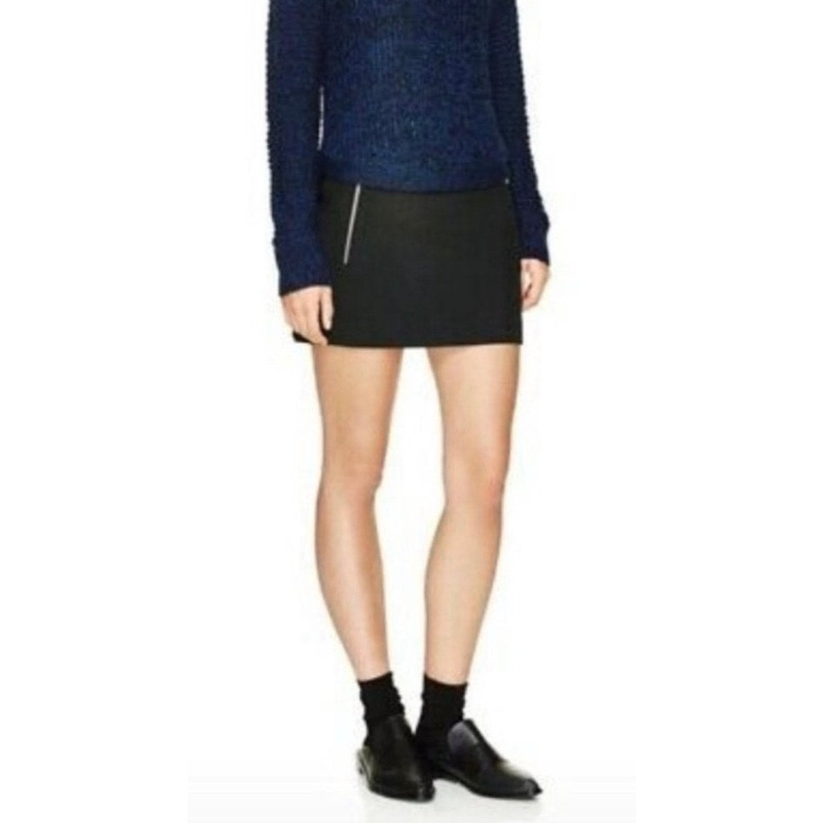 Aritzia Wilfred Ponte Clairaut Blk Mini Moto Skirt Size 2