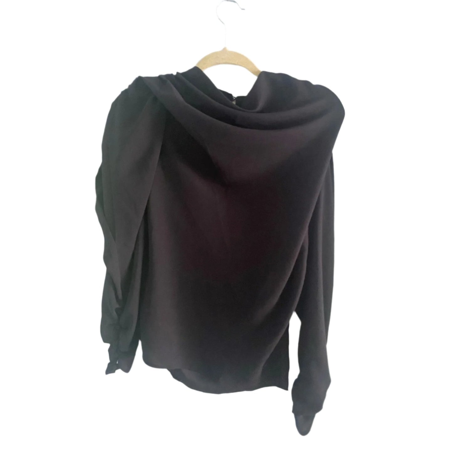 NWT Black Ann Taylor Cowl Neck Blouse Size M