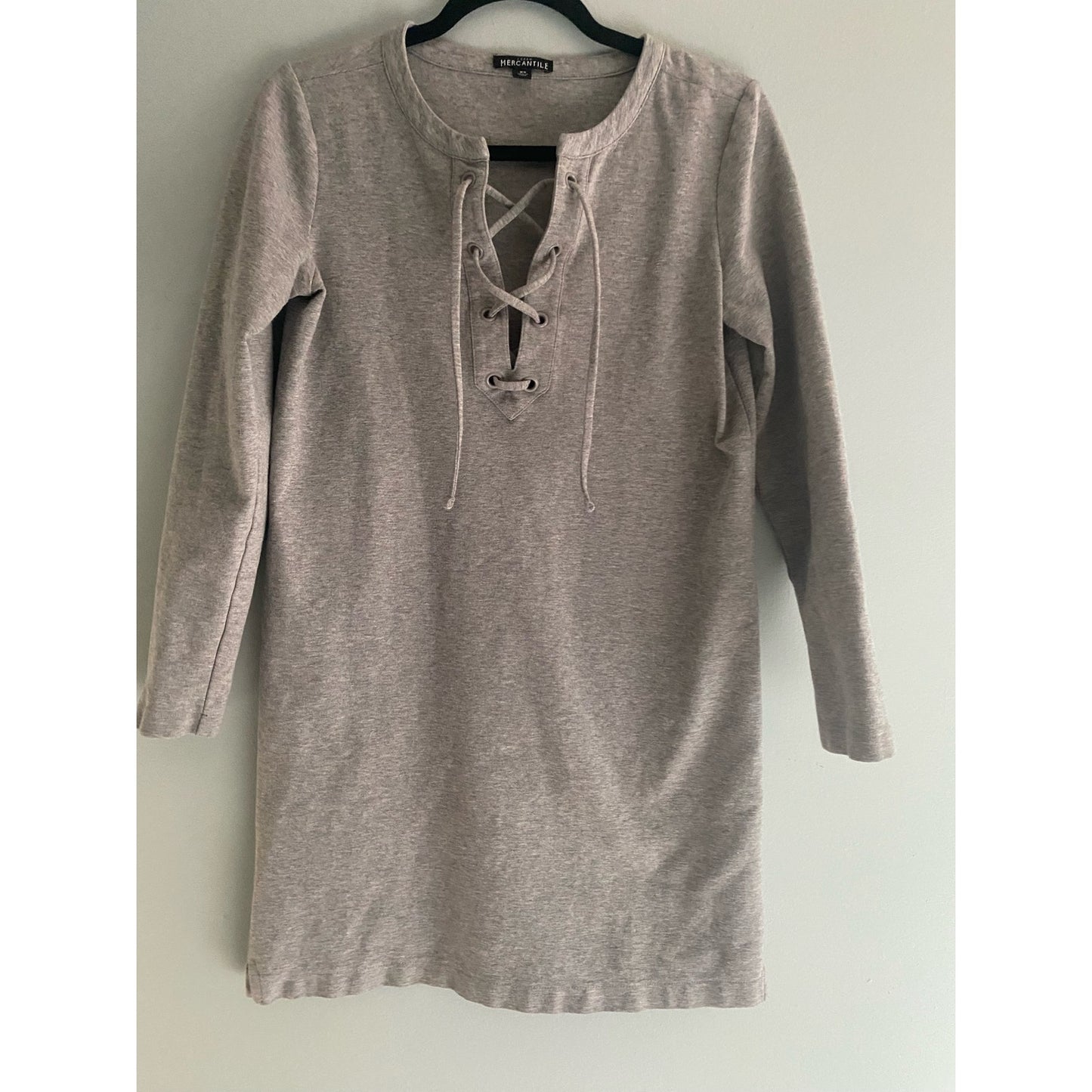 NWOT J Crew Mercantile Gray Lace Up Sweatshirt Dress Size XS