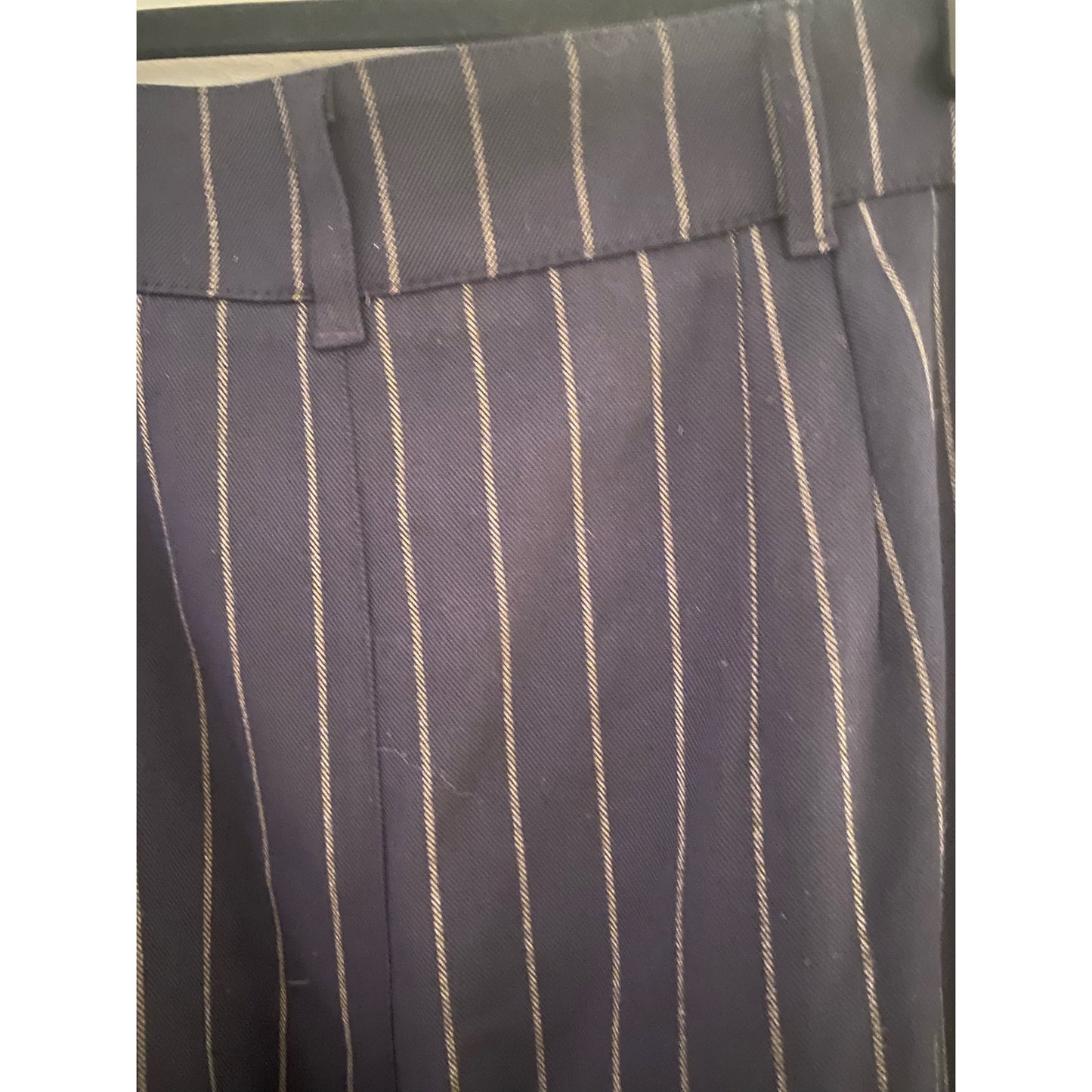 Free People Navy Pinstripe Wide Leg Pants Size 10